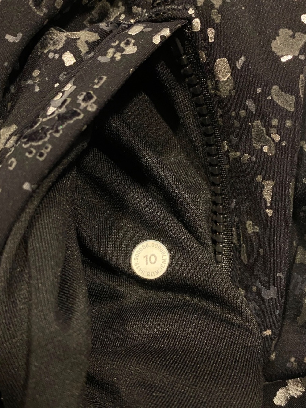 Lululemon Black Speckled Full Zip Athletic Jacket Size 10 - Picture 6 of 6